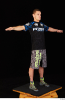 Max Dior black t shirt boxing shoes dressed grey shorts standing t poses whole body 0008.jpg
